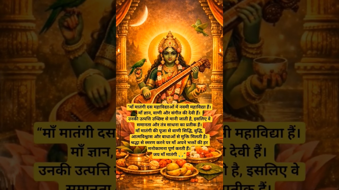 माँ मातंगी दस महाविद्याओं मे से नवमी हैं 👉