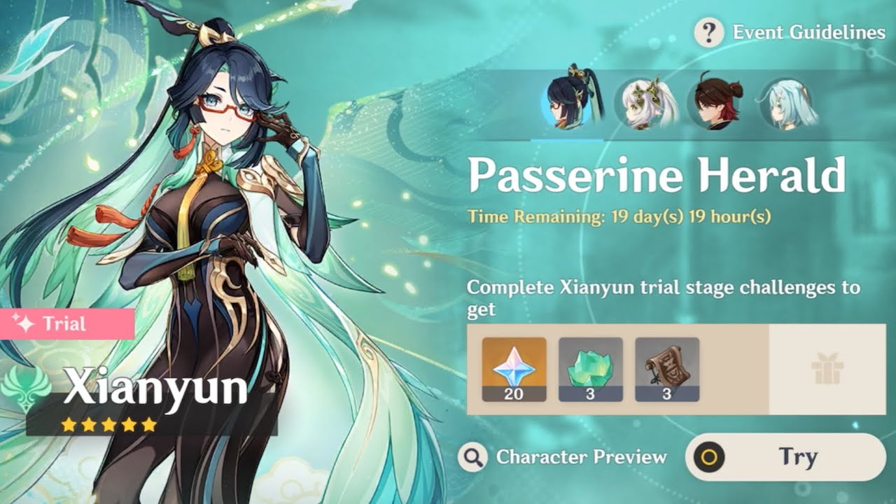 [Genshin Impact] Character Test Run &bull; Xianyun (Passerine Herald)