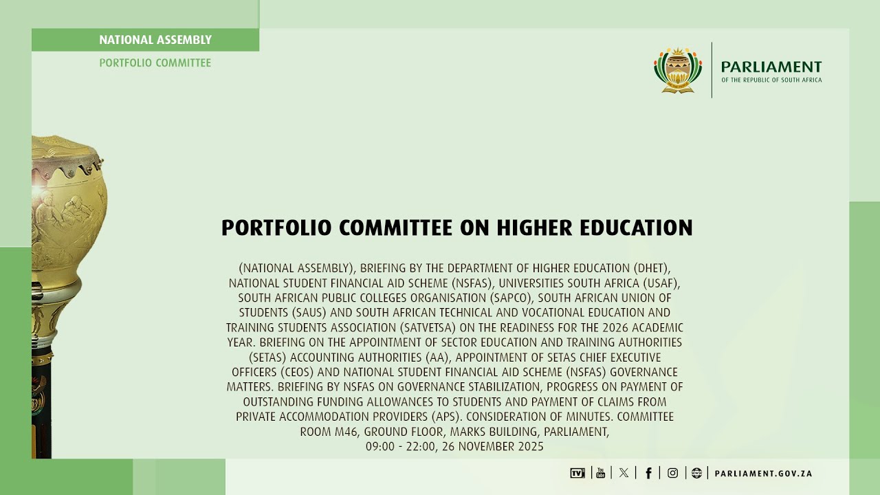 1/2 Portfolio Committee on Higher Education, 26 November 2025