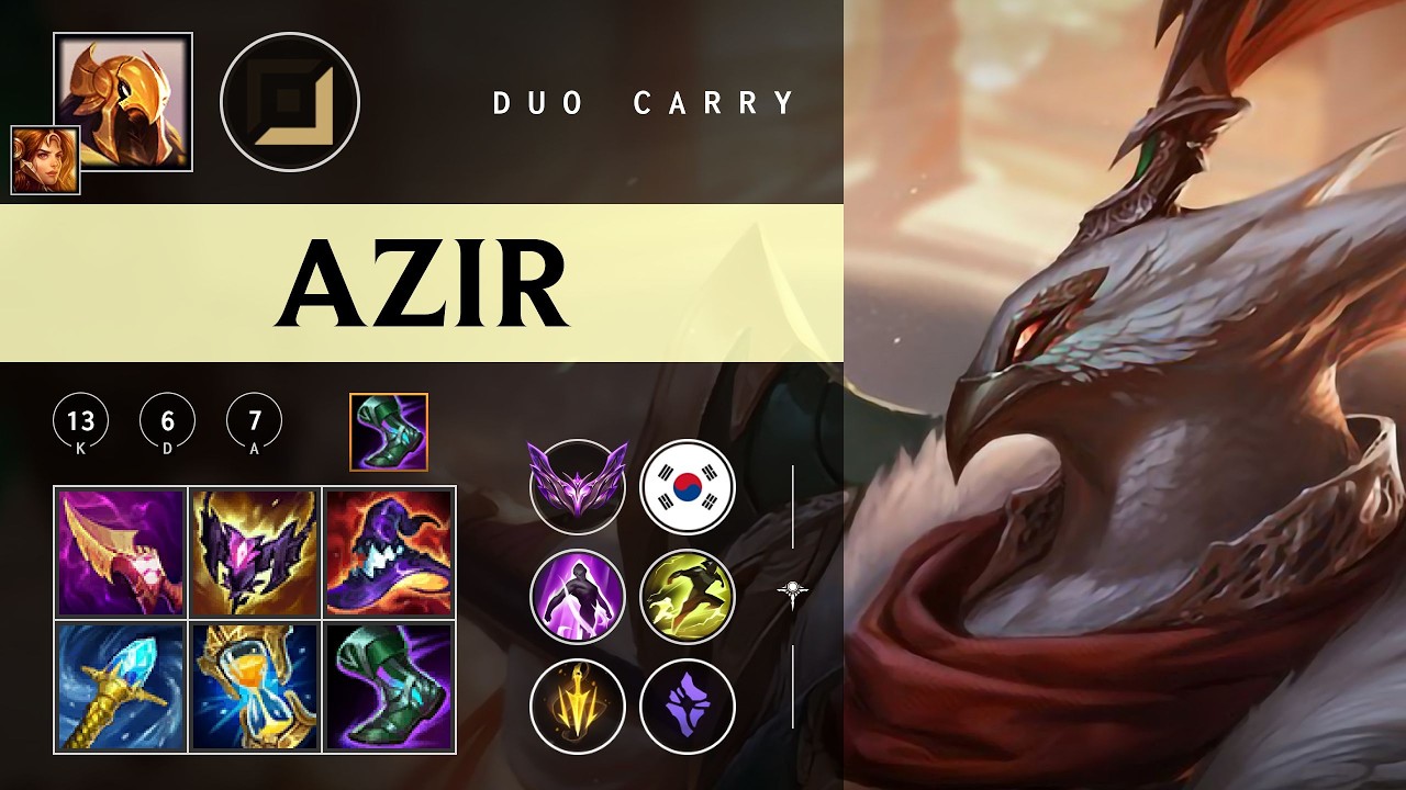 Azir Carry vs Yunara - KR Master Patch 26.06