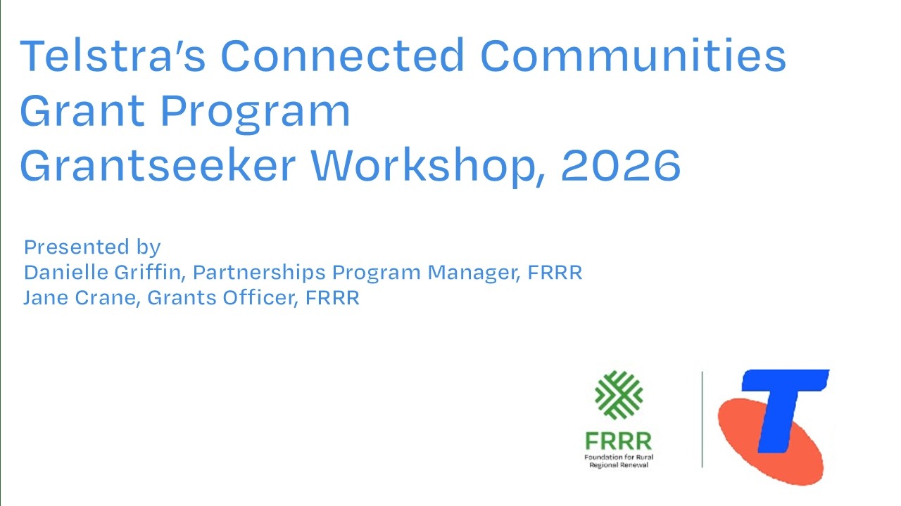 Telstra's Connected Communities Grantseeker Workshop