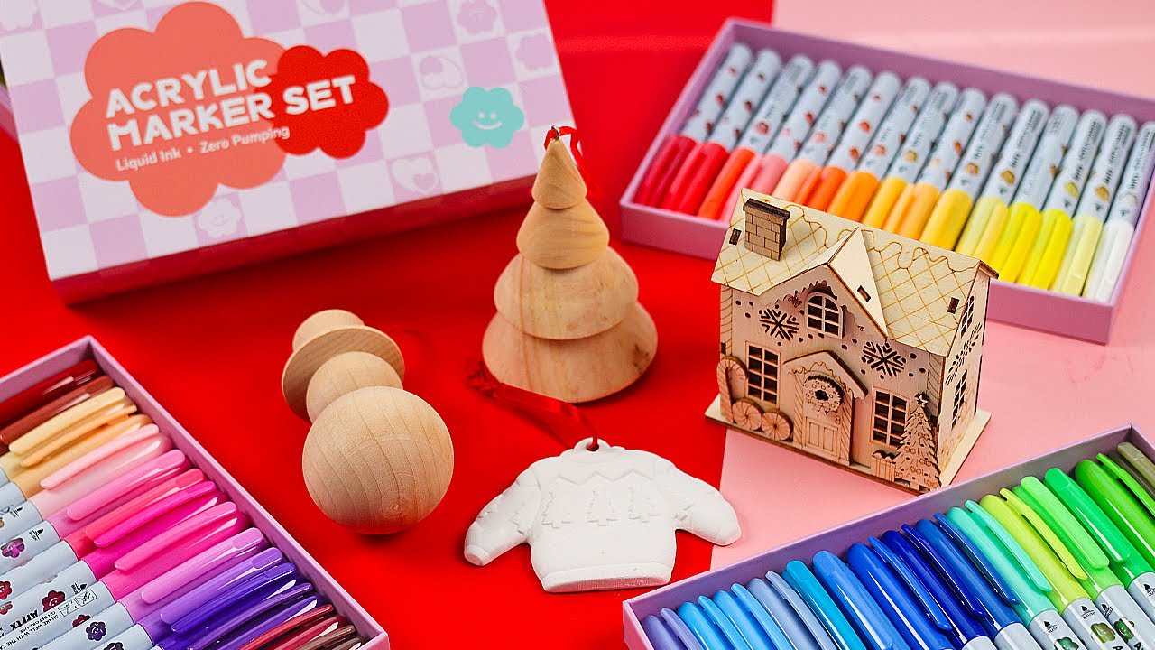Customizing Christmas Decor with Arrtx Direct Liquid Ink Acrylic Markers *easy & fun crafts*