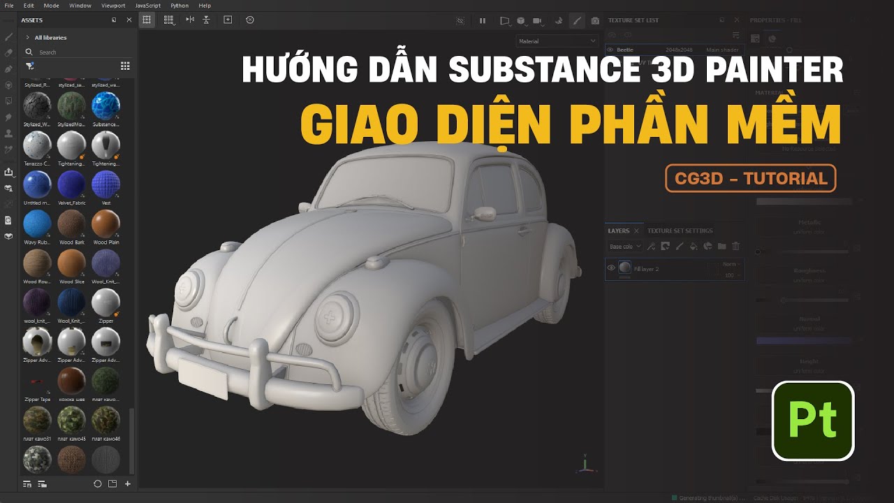 Tự học Substance 3D Painter | Part 01 | Giao diện phần mềm | CG3D TUTORIAL #substance3d #cg3d