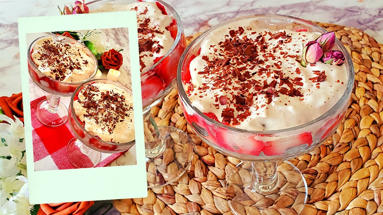 No Bake Strawberry Cheesecake Cups |Easy dessert in 5 mins| By Syrian Recipes.