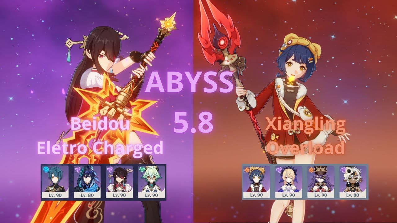 4 Star Characters Only  Spiral Abyss 5.8 | Genshin Impact  Beidou Eletrocharged & Xiangling Overload