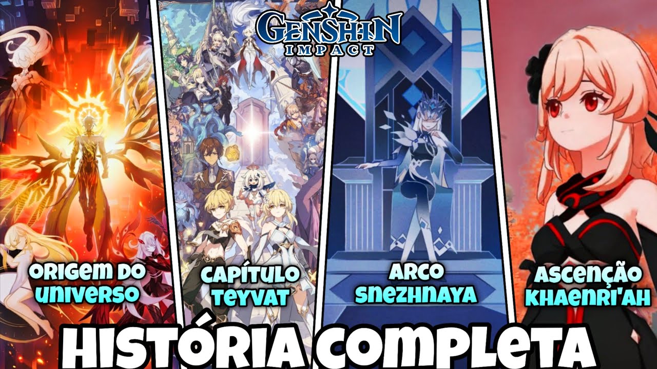 TODA A HISTÓRIA DE GENSHIN IMPACT COMPLETA | DA CRIAÇÃO DO MUNDO ATÉ O FINAL DO UNIVERSO