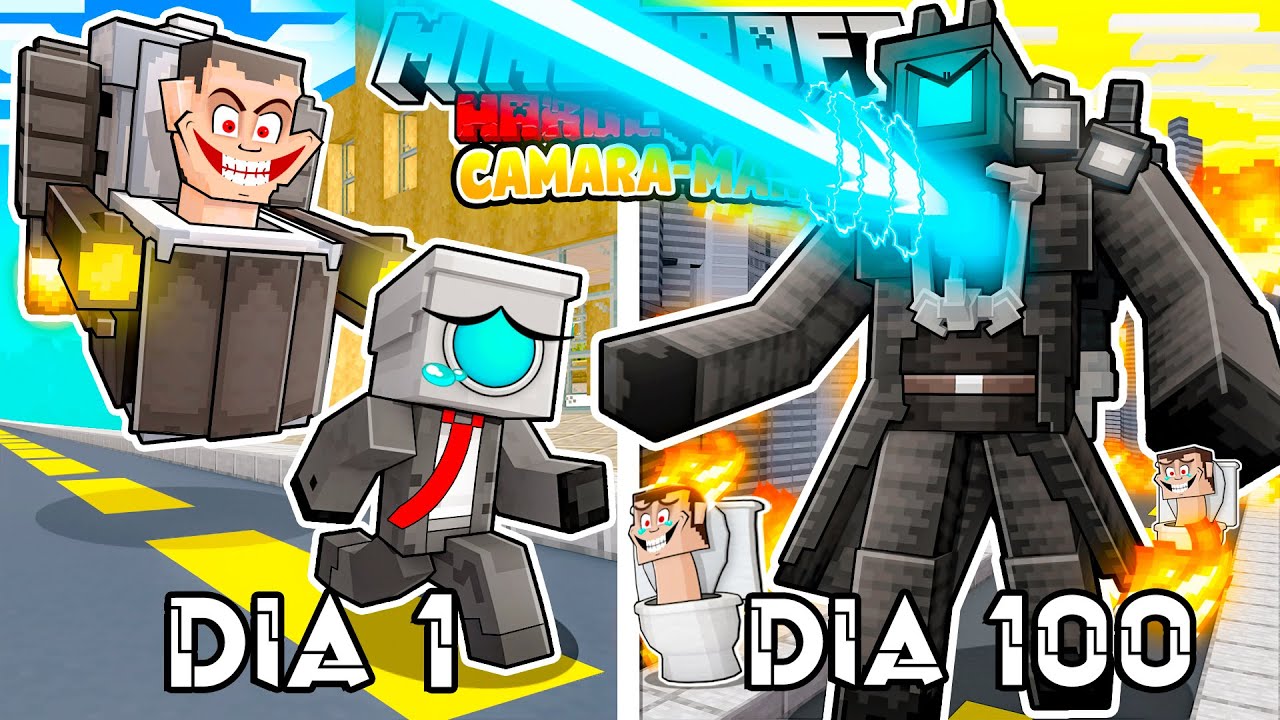 🟥SOBREVIVÍ 100 DÍAS como CAMERA-MAN en Minecraft HARDCORE! (Skibidi Toilet mod)