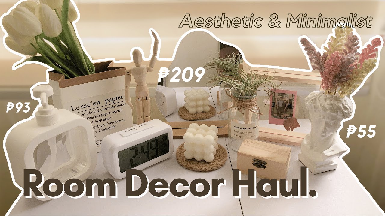 🛒  SHOPEE ROOM DECOR HAUL 🖼 (aesthetic & minimalist) ✨