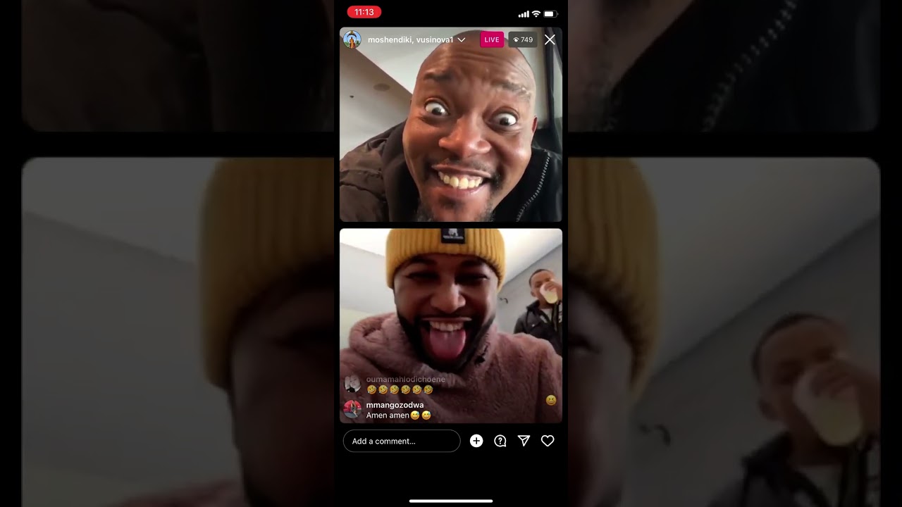 Moshe Ndiki and Vuso Nova flirting LIVE ON INSTAGRAM