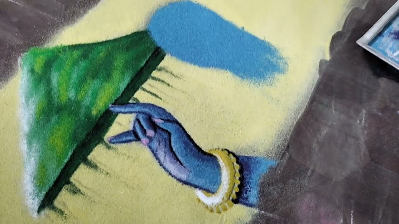 Very Easy Govardhan Puja Rangoli Design🙏 | Krishna ji | Step by Step