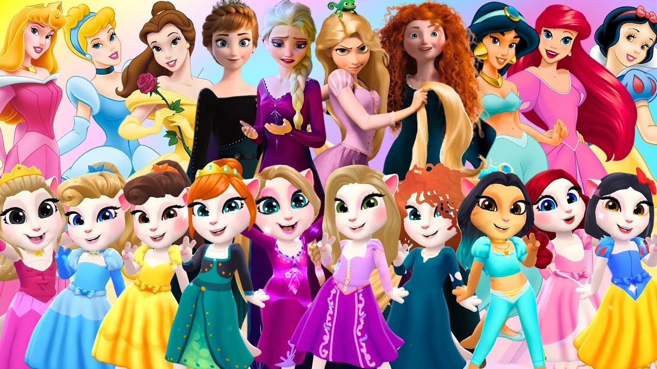 🌈👑 DISNEY PRINCESSES ➕️ ANGELA 2 | Cosplay Makeover 