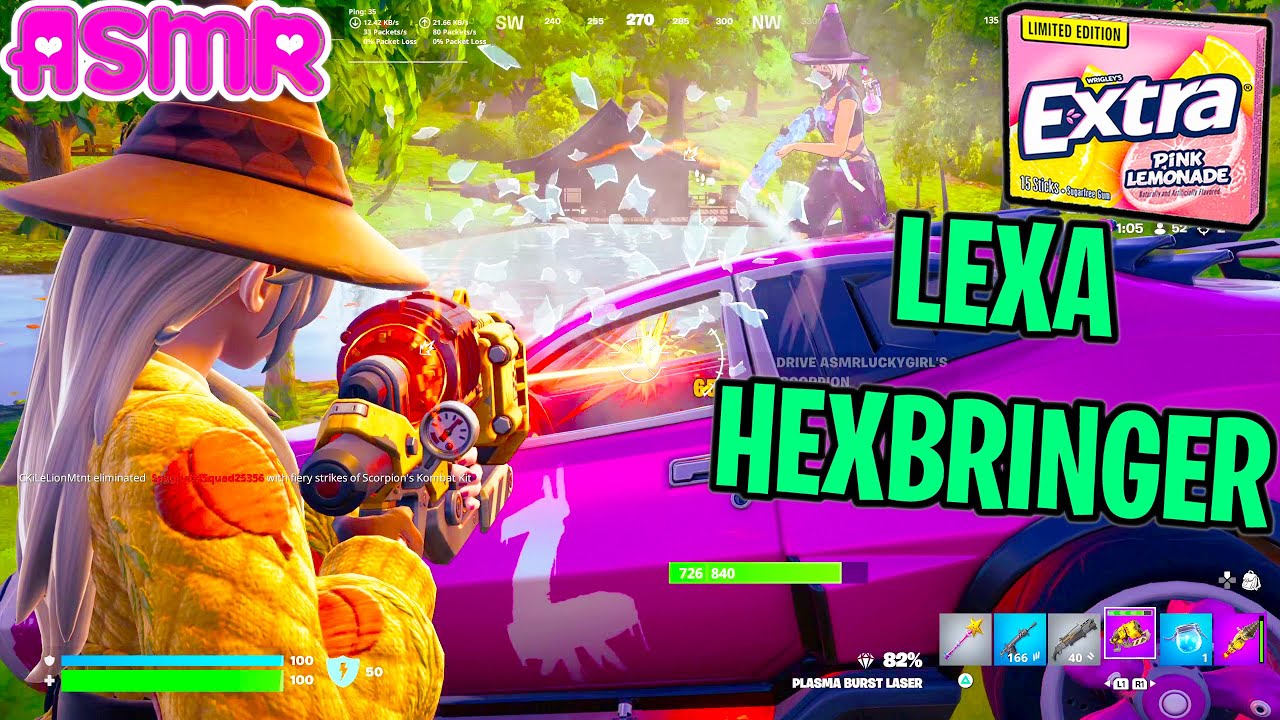 ASMR Gaming 🍀 Fortnite Lexa Hexbringer Relaxing Gum Chewing Whispering Controller Sounds 🎧