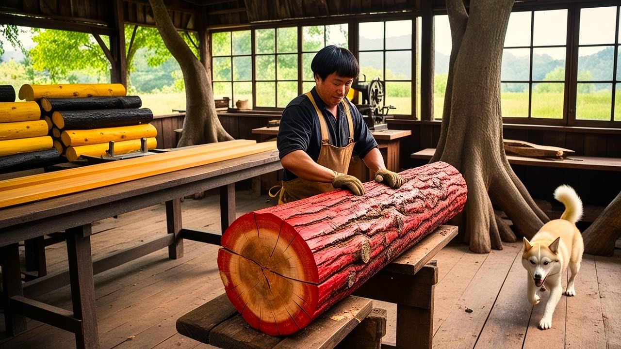 See How A Craftsman Reuses Worthless Logs To Design A New And Unique Coffee Table