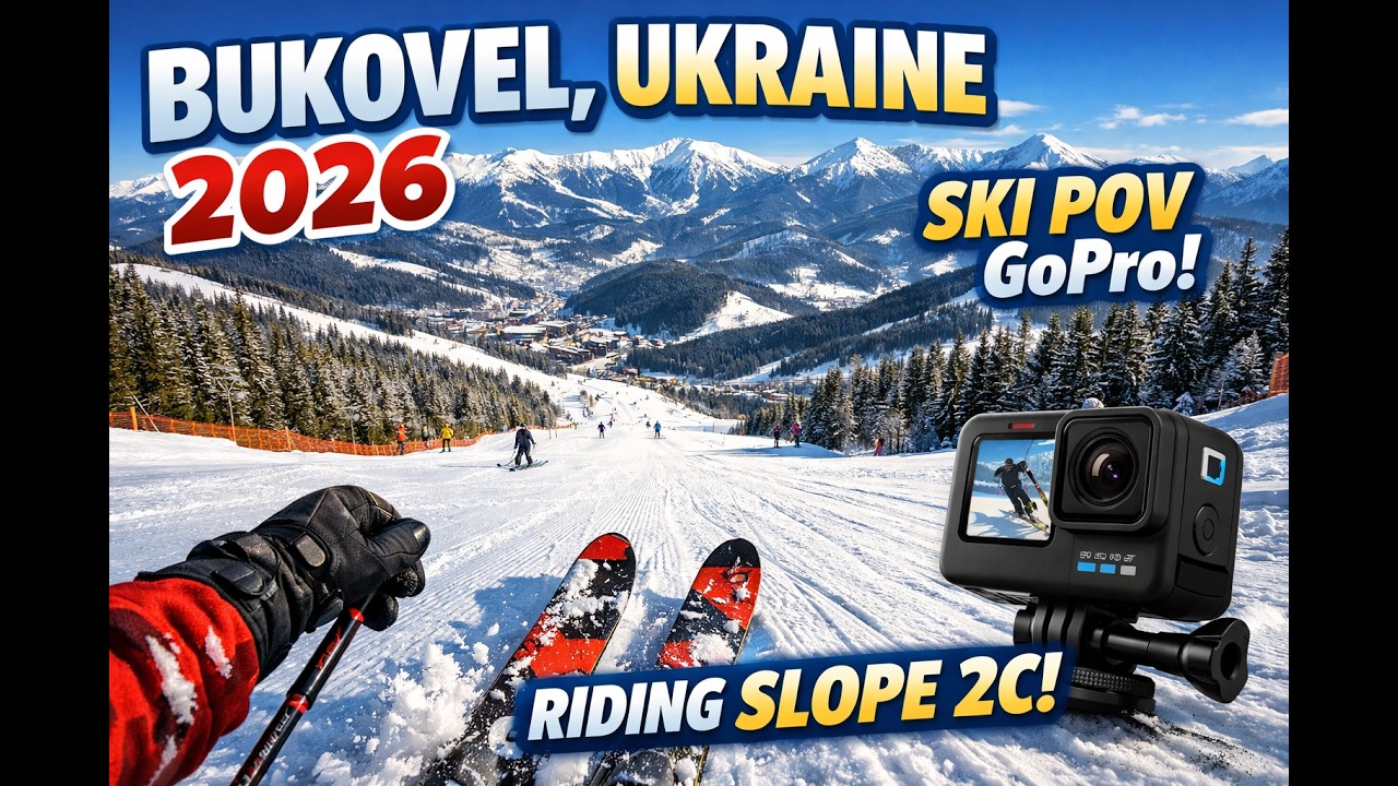 Bukovel, Ukraine | 2026 | Ski POV GoPro | Riding Slope 2C | Clear Mountain Views