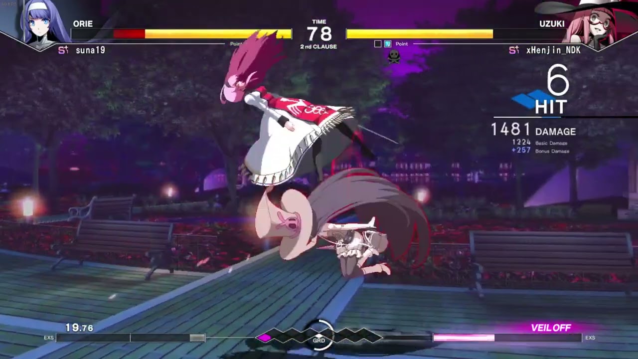 UNI 2：  S1+ Orie Vs S1+ Uzuki  ：top playersREPLAY：UNDER NIGHT IN-BIRTH II Sys:CelesGameplay
