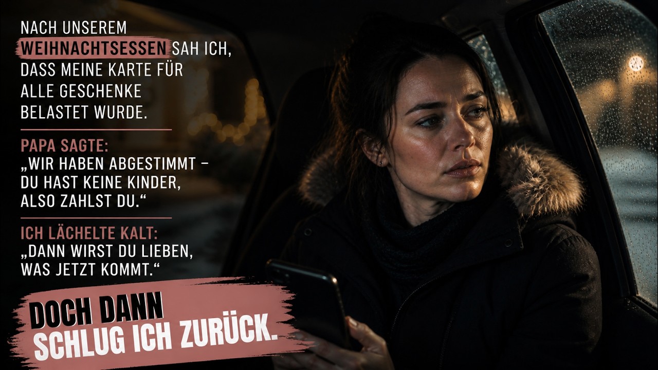 „Nach dem Weihnachtsessen sah ich, dass meine Karte belastet war, dann sagte Papa: Wir entschieden.“