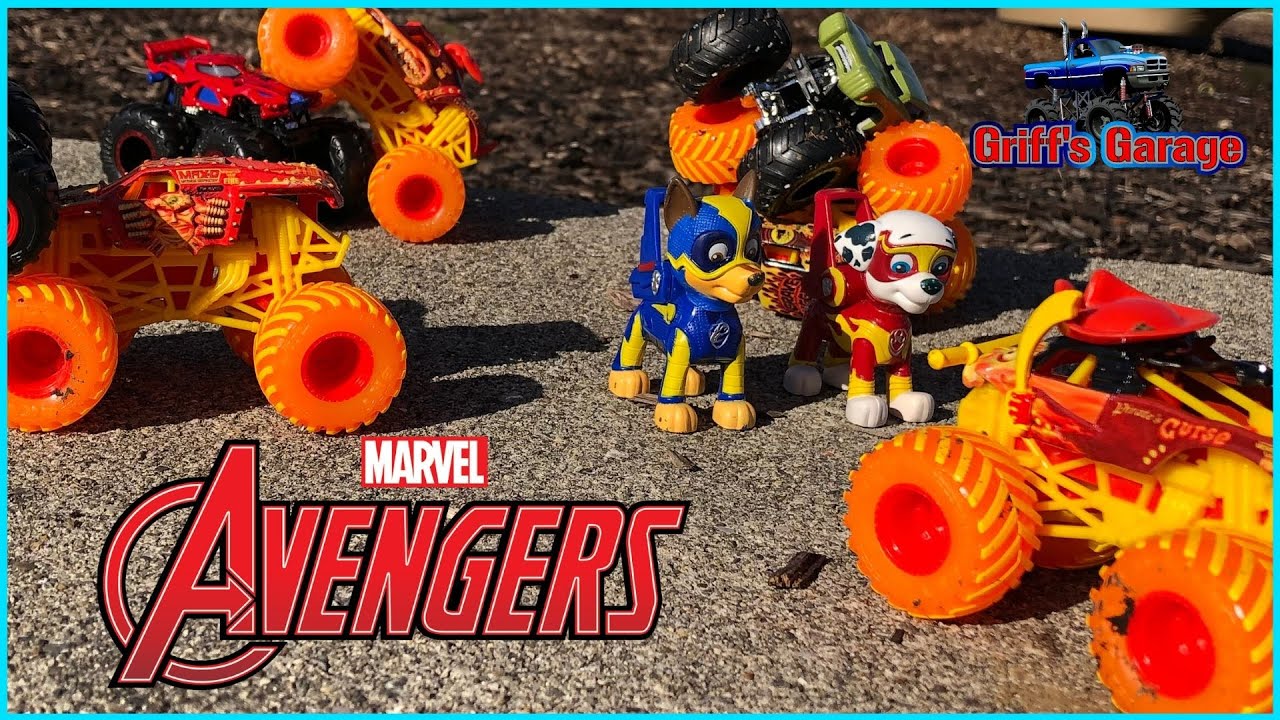 Fire Pirate's Curse Takes PAW Patrol Playground | Marvel Avengers Monster Trucks