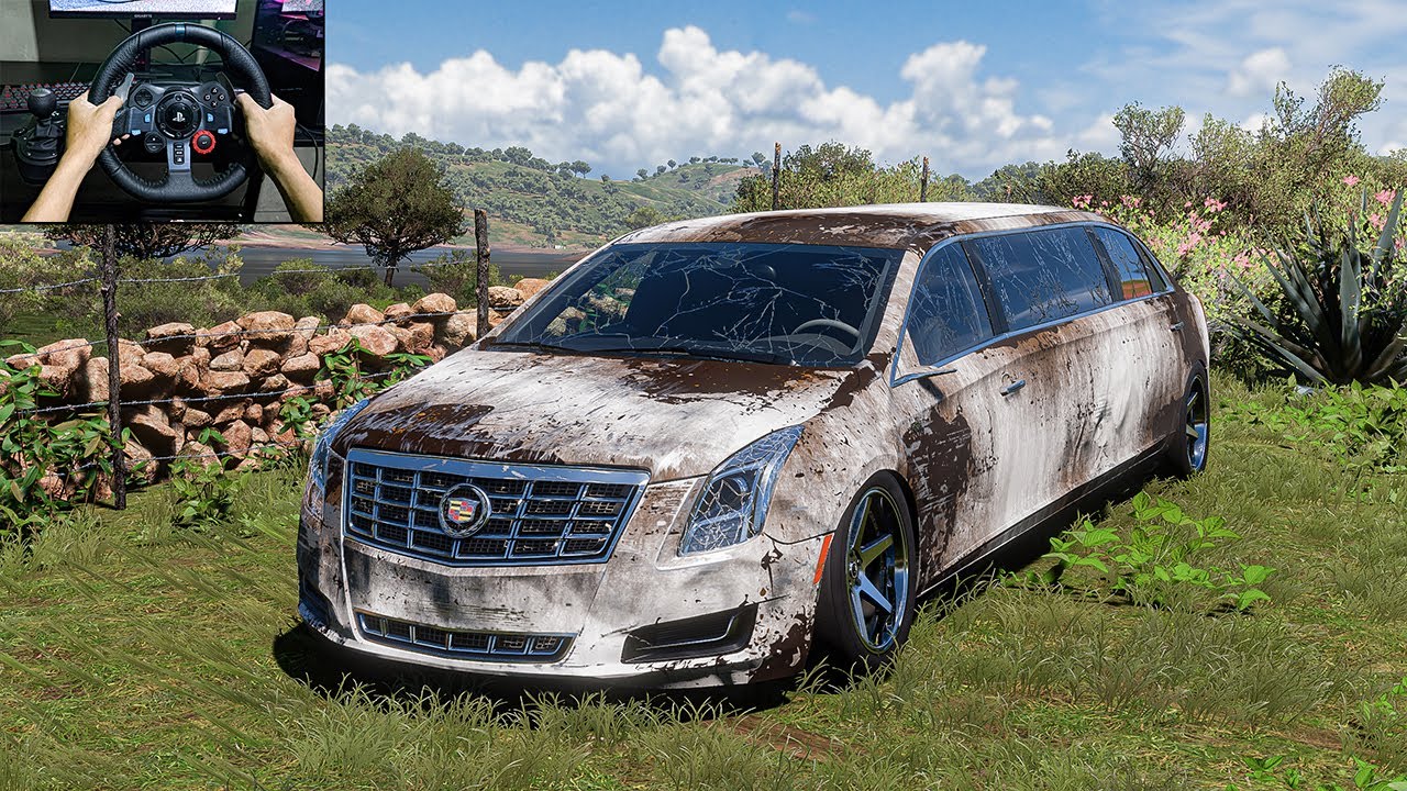 Rebuilding Cadillac XTS Limousine Forza Horizon 5 Logitech G29 Stering Wheel Gameplay