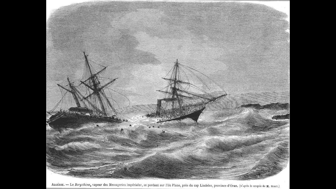 Naufrage du Borysthène à l'île Plane, Oran 1865