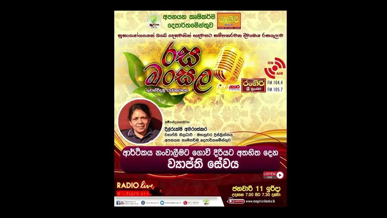 රස මංසල - ආර් ථිකය නංවාලීමට ගොවි දිරියට අතහිත දෙන ව්‍යාප්ති සේවය
