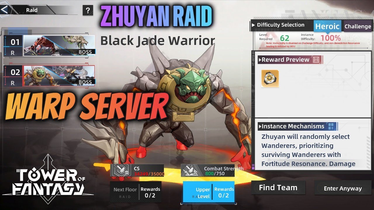 Black Jade Warrior (Zhuyan Raid) Heroic - Tower of Fantasy Warp Server