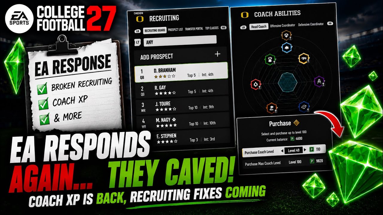 EA ОТВЕЧАЮТ СНОВА... Они сдались! Настройка опыта тренера в династии CFB 27 ВЕРНУЛАСЬ, исправлени...