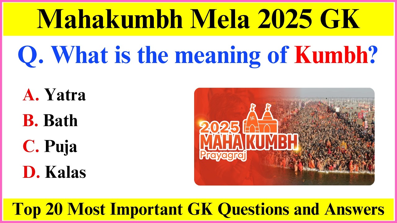 Mahakumbh Mela 2025 | Mahakumbh Mela Current Affairs 2025 | Mahakumbh Mela GK Questions in English