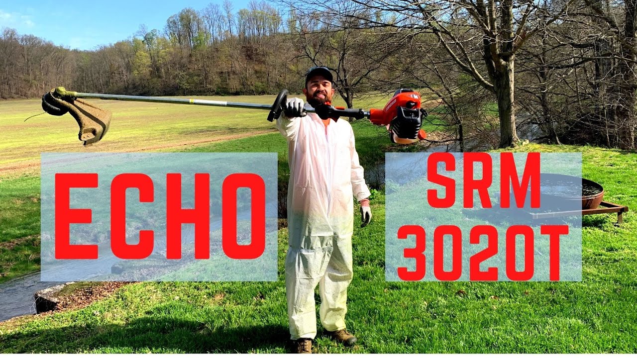 Первое использование — газонокосилка ECHO SRM-3020T с чёрным алмазным покрытием — #УходЗаЛугом