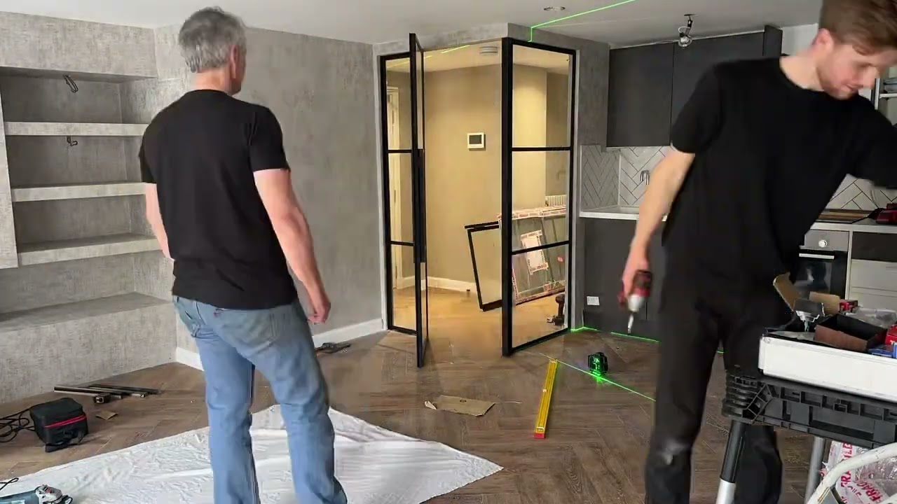 Steel Glazed Door Installation. Handmade In Yorkshire.