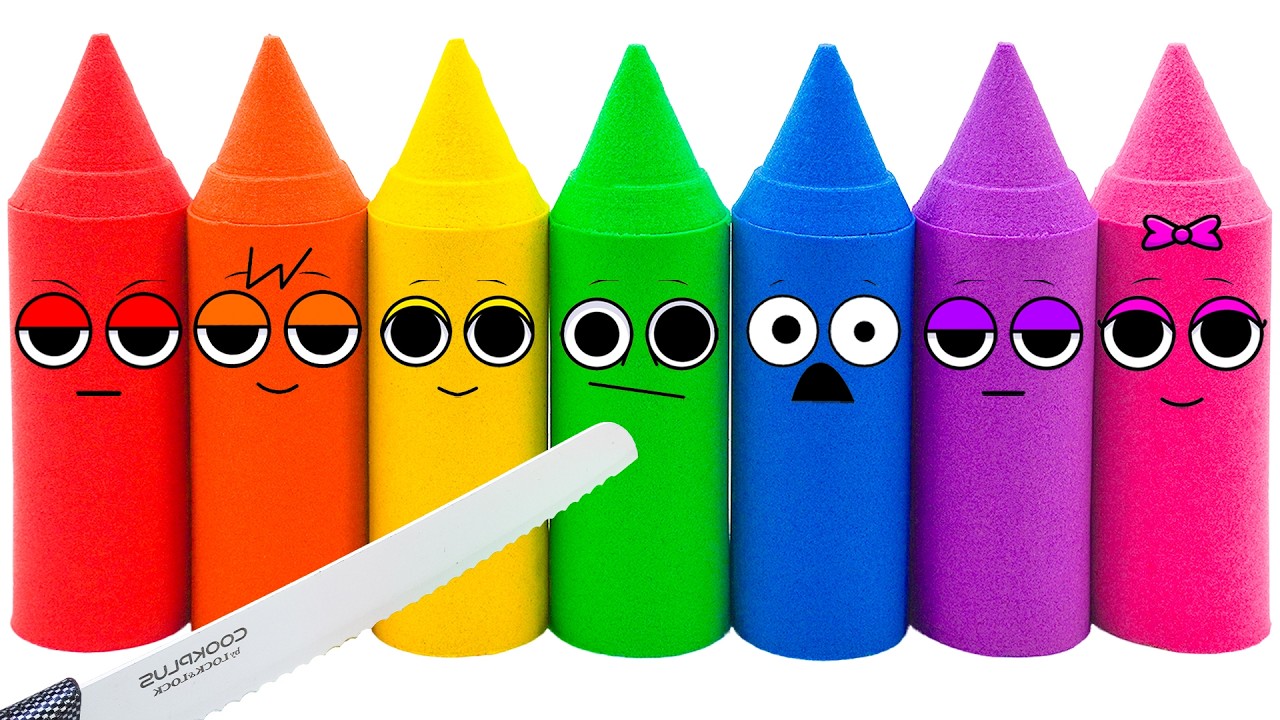Satisfying Video | DIY How To Make Rainbow Pencil From Kinetic Sand Cutting ASMR | Yo Yo Candy
