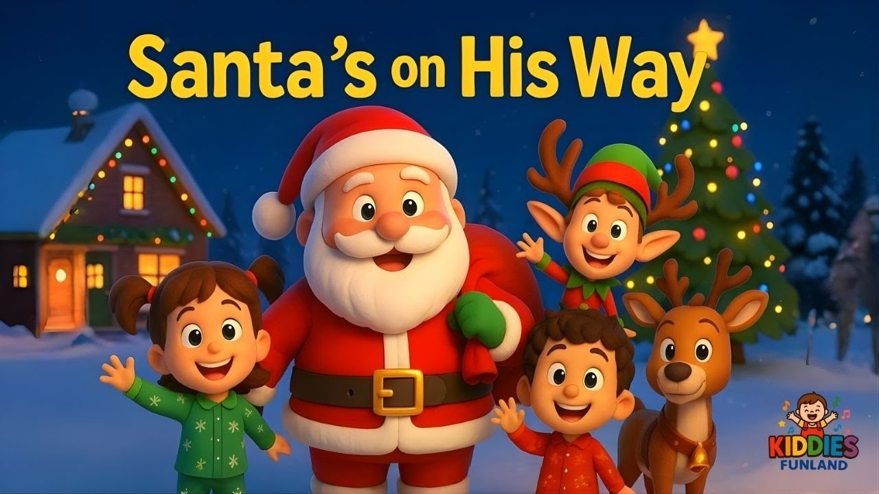 Santa’s on his way 🎅✨| Kids Christmas Song | Santa & Reindeer