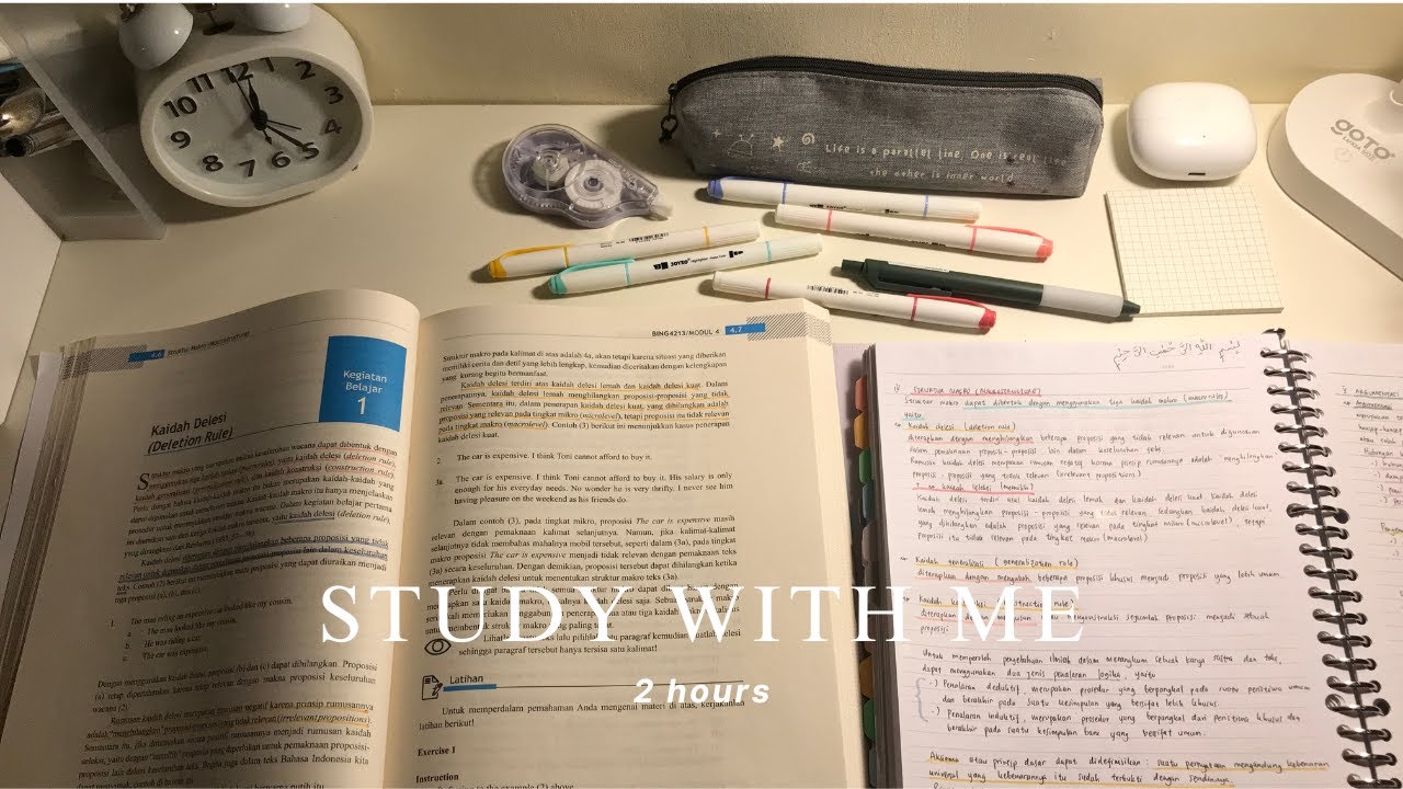 2-HOUR STUDY WITH ME 📚 [no break time, relaxing forest river sound with count up timer]