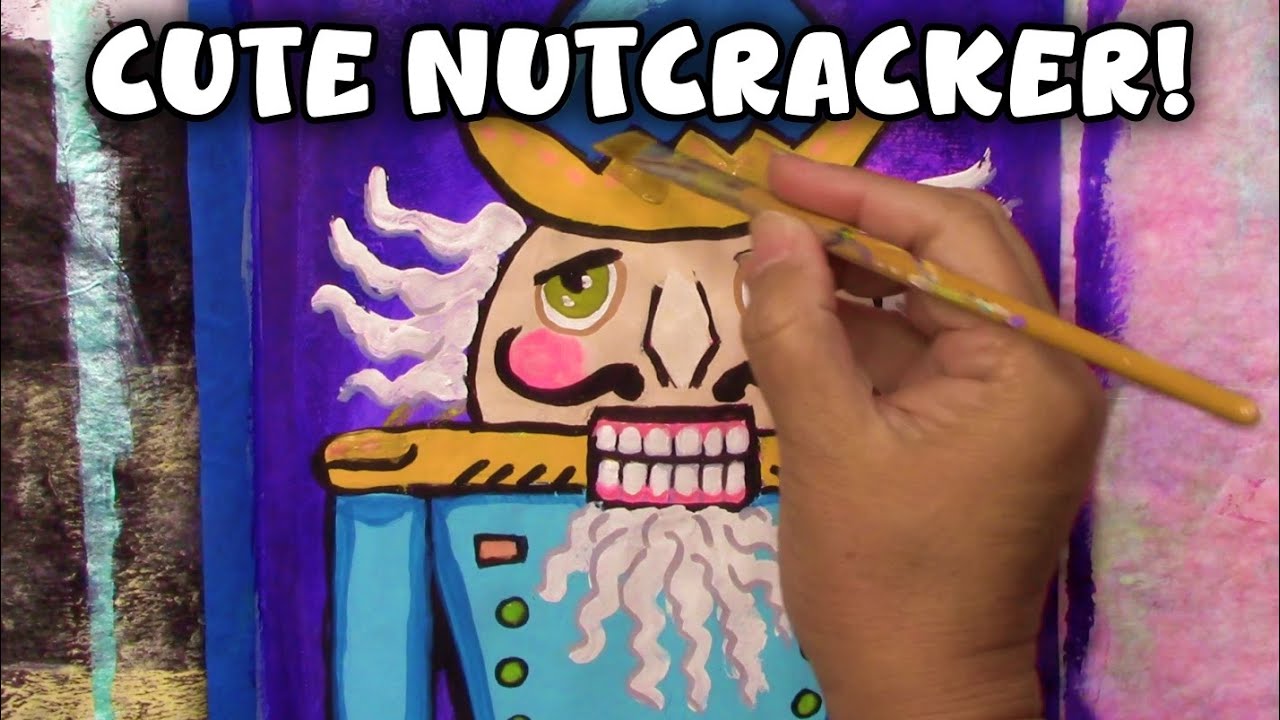 Paint This Cute Nutcracker | Beginner Art Journal Acrylic Painting