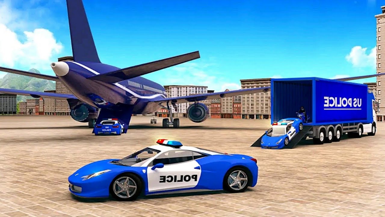 US Police Car Transport Simulator 2021: Airplane Truck Car Simulator - Android Gameplay