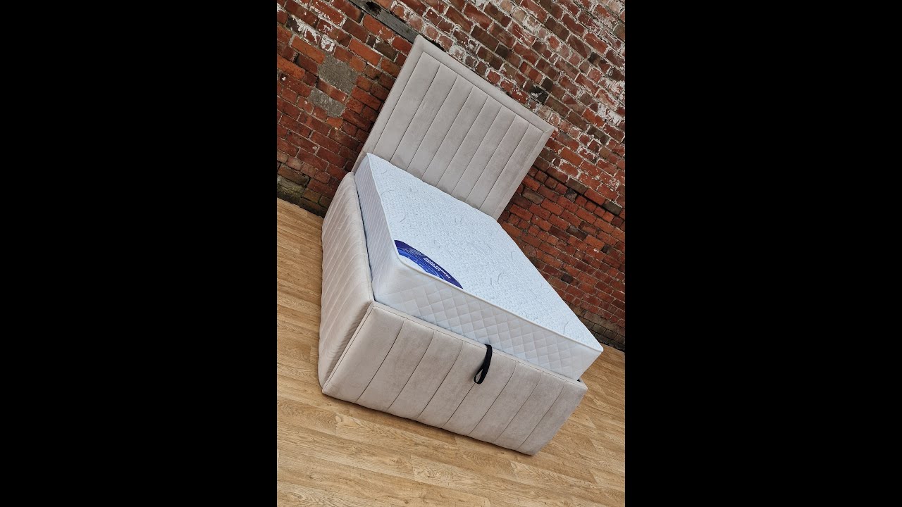 Ottoman Bed Plush Velvet Cream