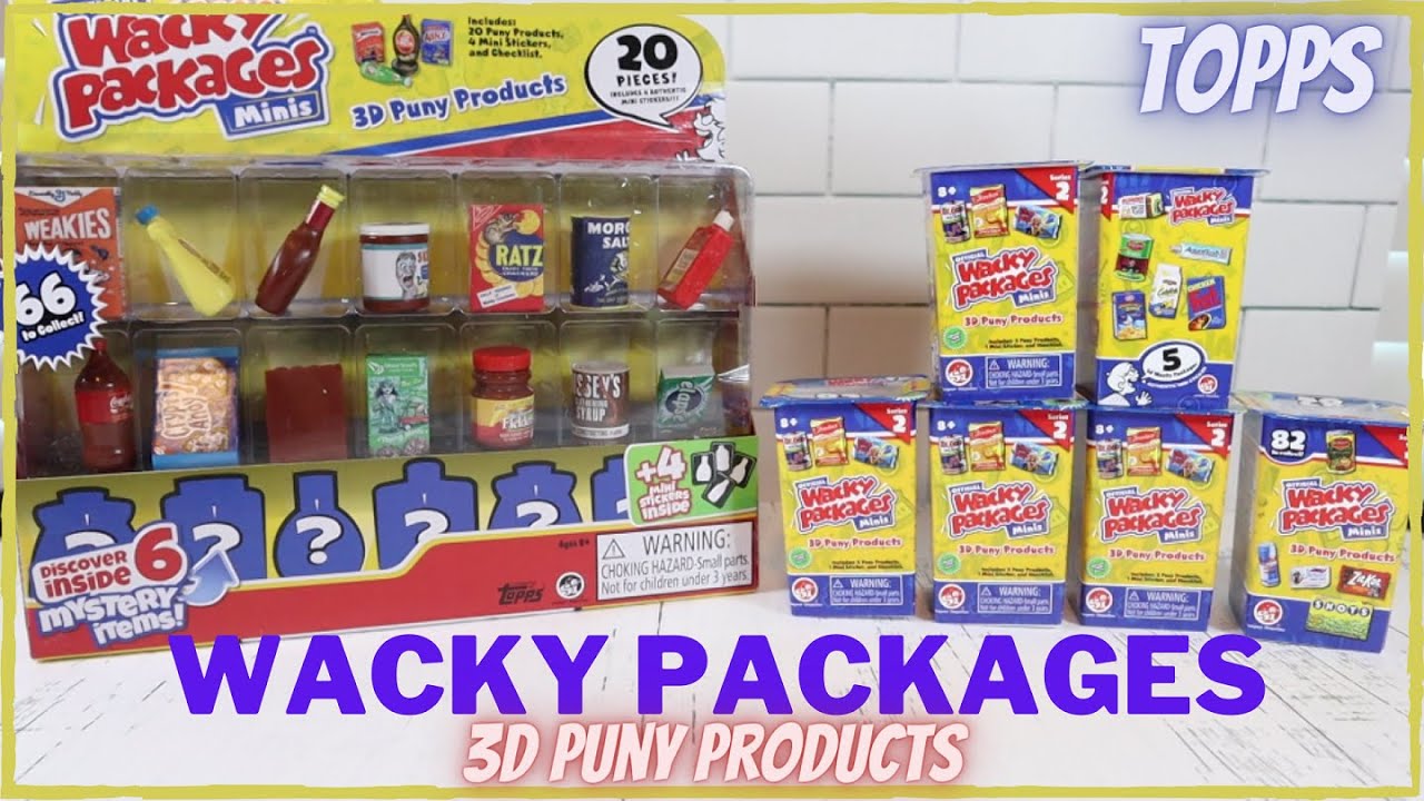 Unboxing Topps Wacky Packages 3D Puny Products Mystery Minis