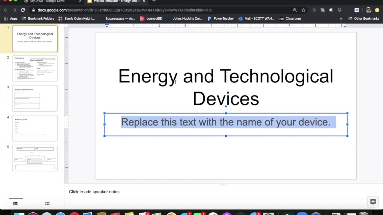 Tips for the Energy and Technological Devices Project