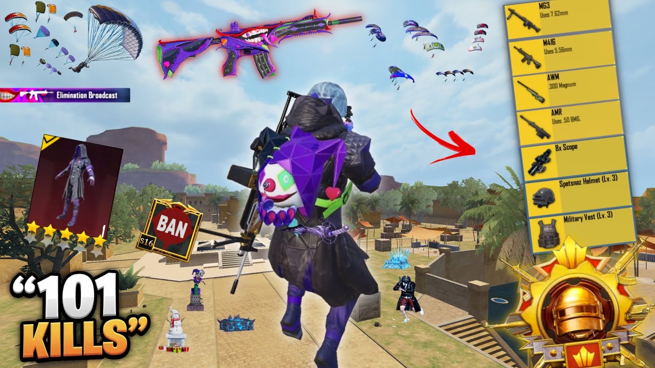 😈🔥 101 KILLS WITH JOKER SET! The Craziest Lobby Ever | PUBG MOBILE - BGMI