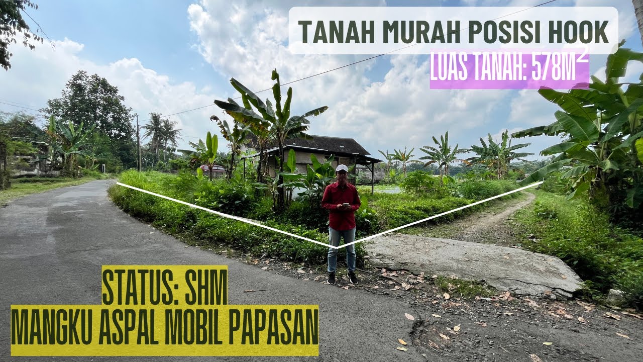 DIJUAL TANAH MURAH POSISI HOOK View Sawah - 578m² SHM - Posisi Hook 2 Sisi | SB EPS396