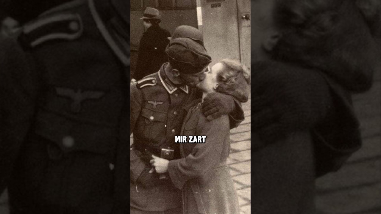 Deutscher Soldat bekommt Kuss von sowjetischer Frau und ist gl&uuml;cklich #shorts #history #love