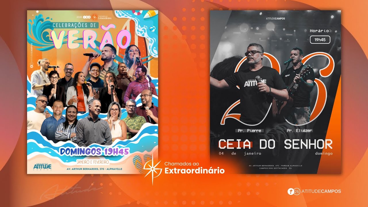 #Celebração #Verão • 04.JAN  19h45 • #PrPierre • #Domingo • #PrEliezerAbreu