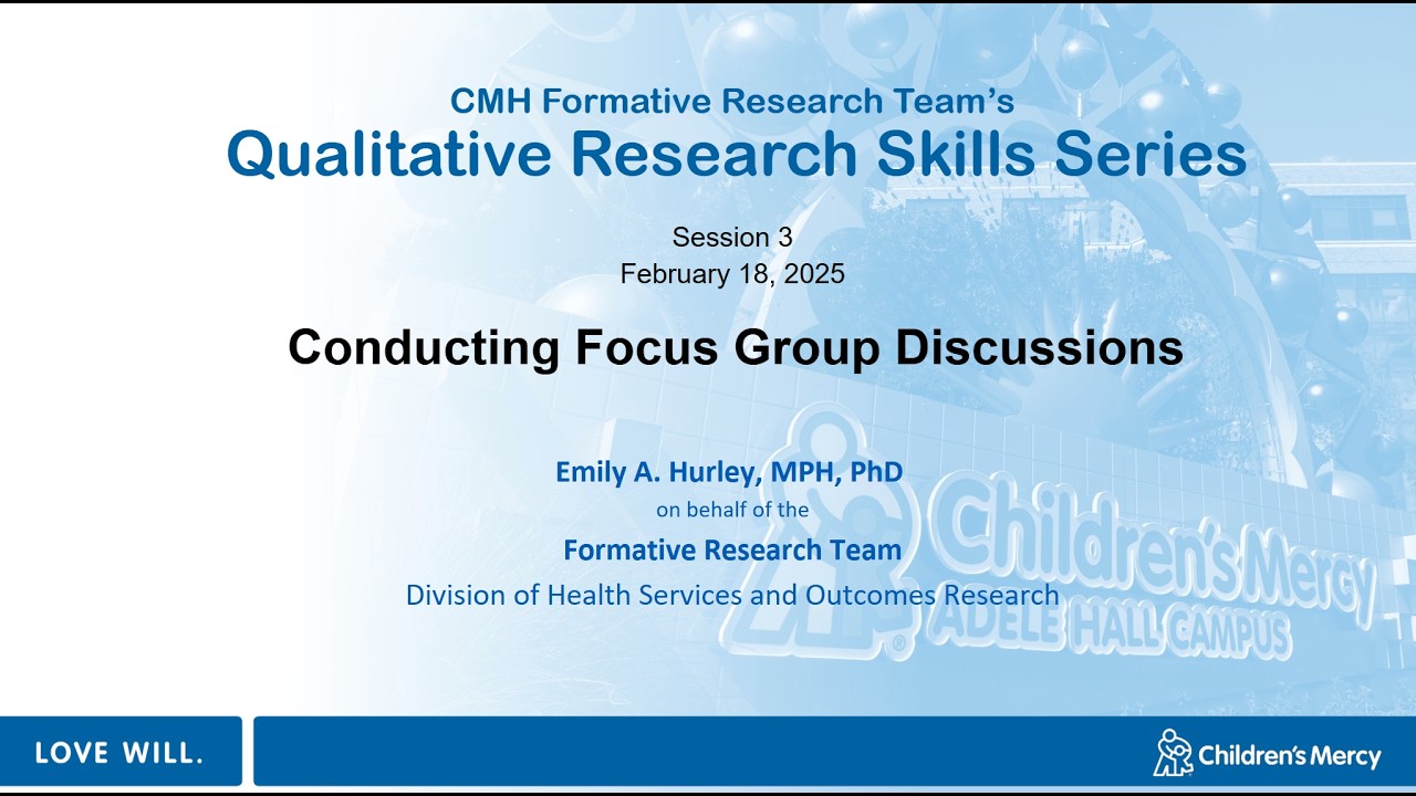 session 3: Conducting focus group discussions