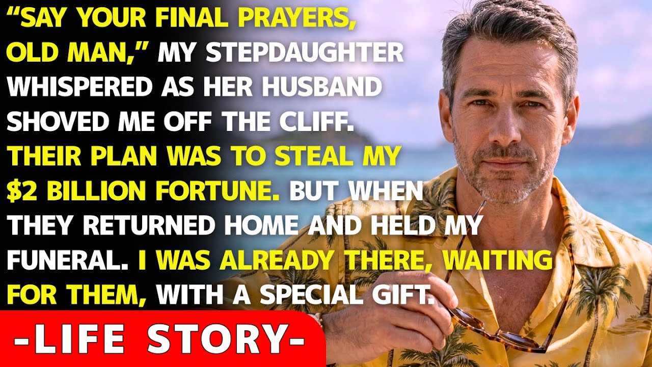 My stepdaughter pushed me off a cliff for my $2 billion. When they came home, I was waiting.