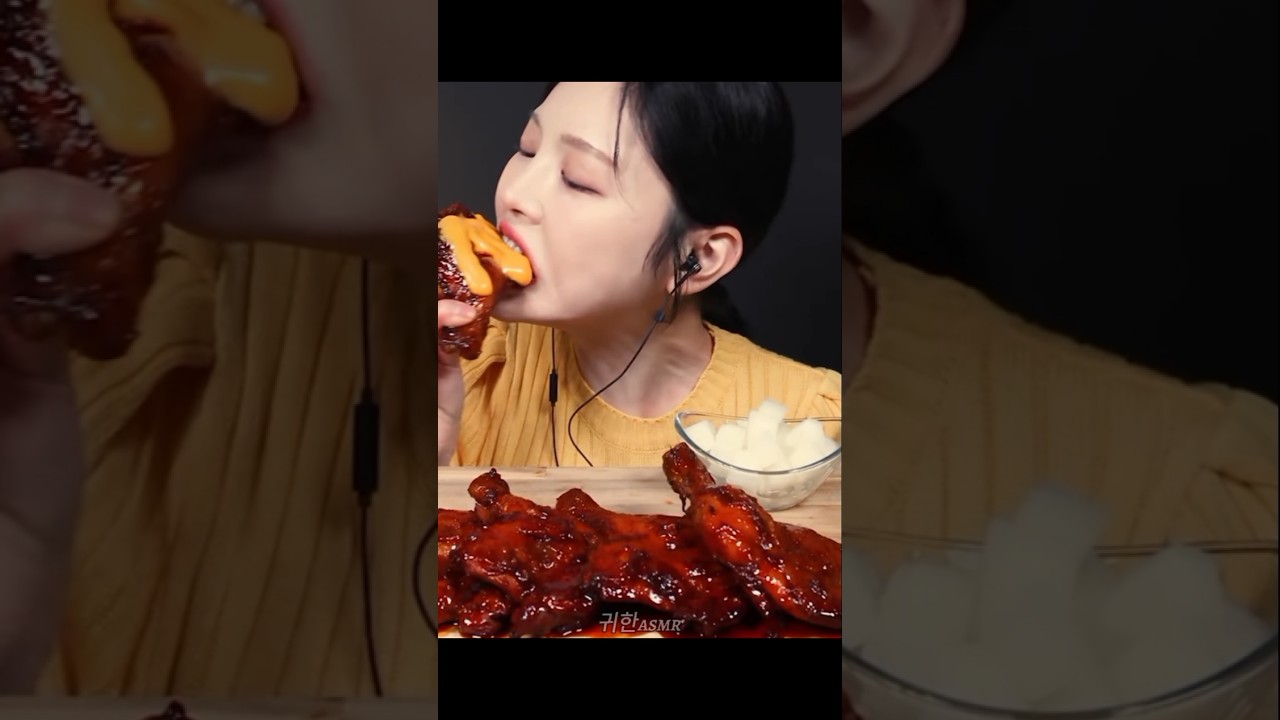 ASMR MUKBANG BBQ CHICKEN THIGHS Pt.28 #shorts #mukbang #asmr #eatingasmr #barbiecue