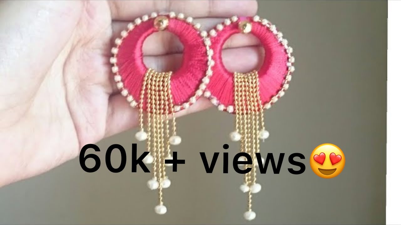silk thread earrings/chandbali