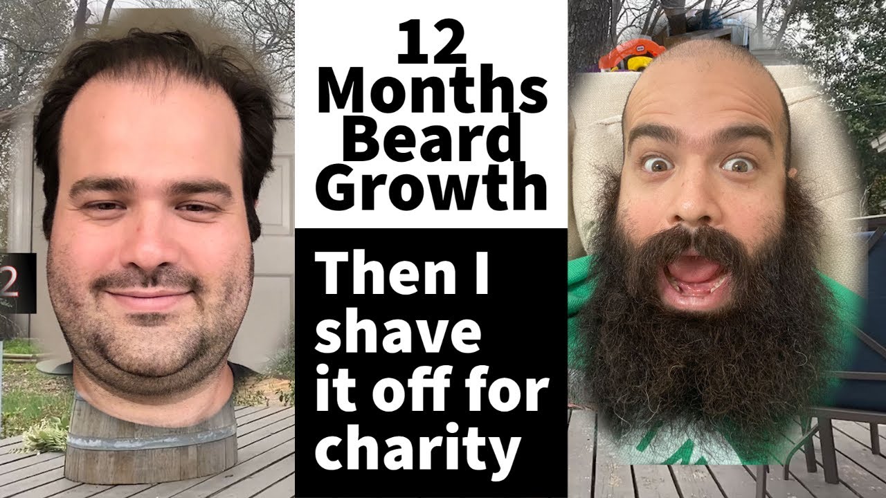 Full Year Beard Growth Time Lapse and I shave it off for charity!