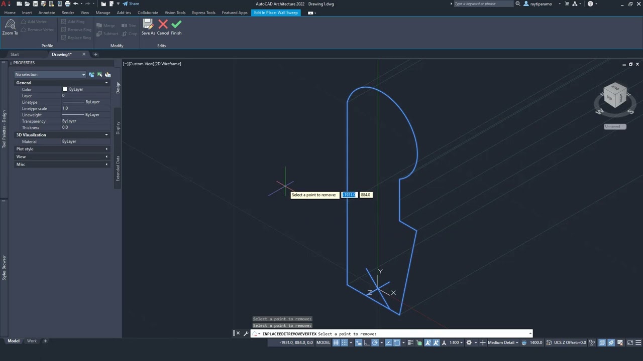 Adding a Sweep to The Wall (AutoCAD Architecture)