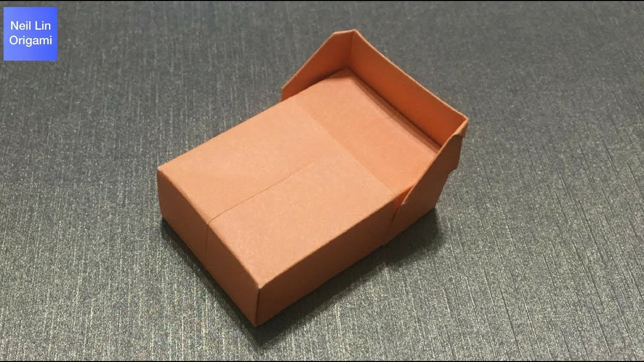 Оригами Кровать из бумаги /Как сделать кровать из бумаги для кукол