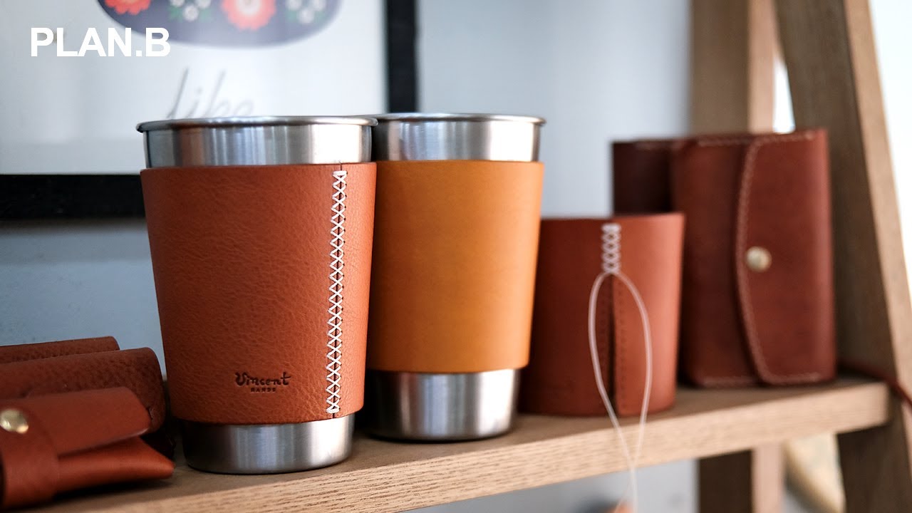 Making Coffee Cup Sleeve with Leather - Leather Craft