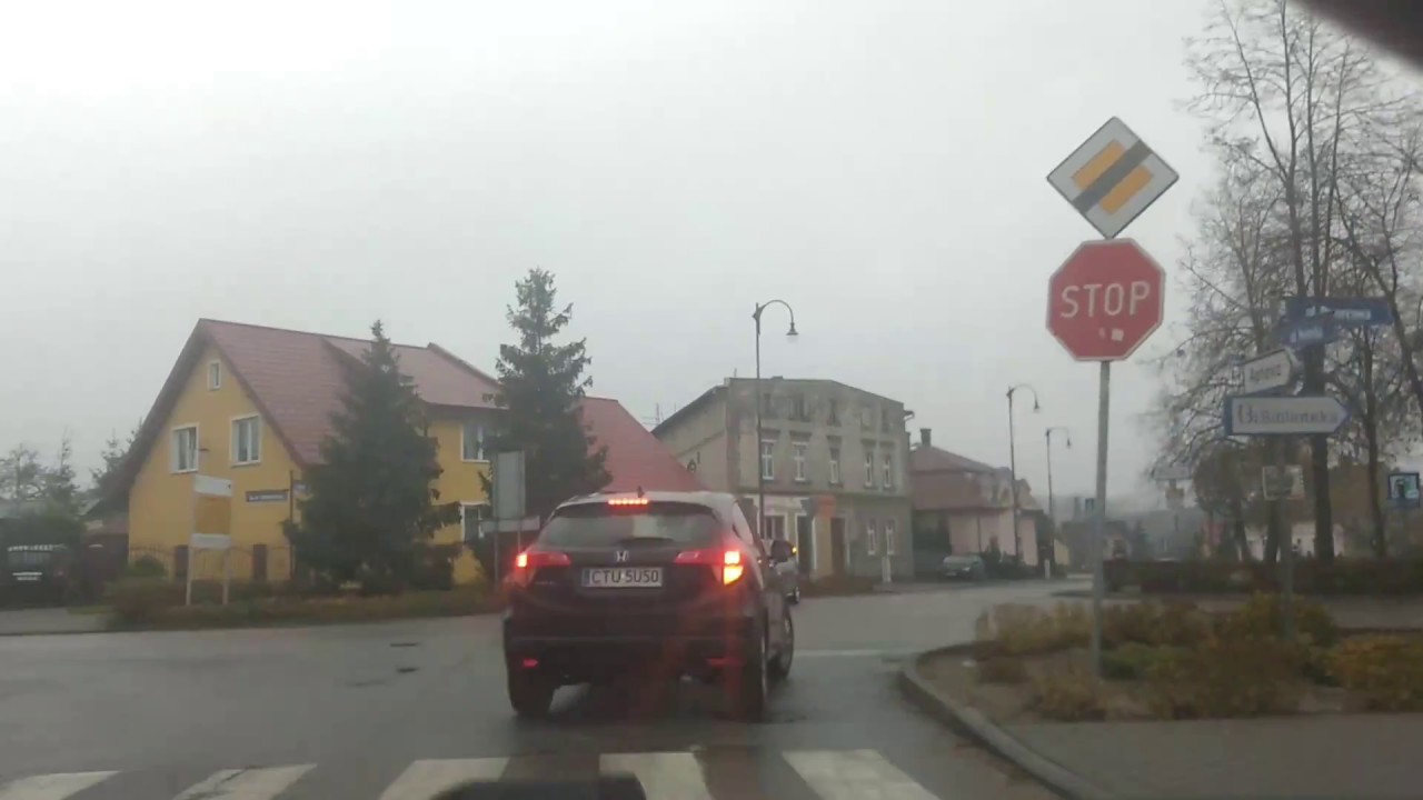 Driving in Poland - countryside - Villages: Osie, Złotowo / Вождение в Польше